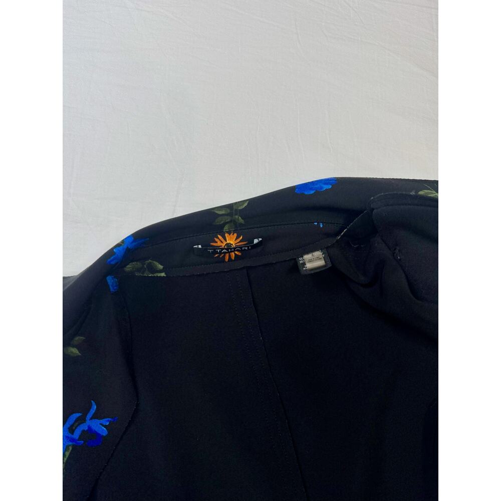 Tahari Floral Blazer Jacket Women’s 4 Black Floral Career Office Siren Botanical - Picture 10 of 16